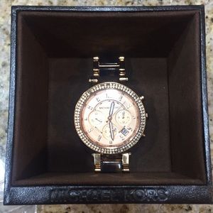 MICHAEL KORS ROSE GOLD/TORTOISE WATCH